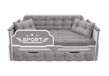 Кровать 170 серии Спорт 1 ящик 45 Серый (подушки) в Мамоново - mamonovo.mebel54.com | фото