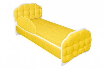 Кровать 180 Атлет 74 жёлтый (мягкий бортик) в Мамоново - mamonovo.mebel54.com | фото