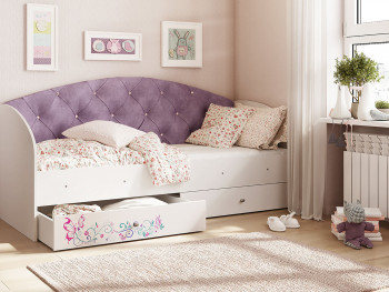 Кровать детская Эльза Белый/Фиолетовый в Мамоново - mamonovo.mebel54.com | фото