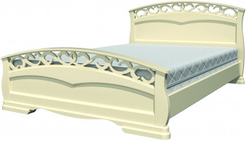 Кровать Грация-1 из массива сосны 1600*2000 Слоновая кость в Мамоново - mamonovo.mebel54.com | фото