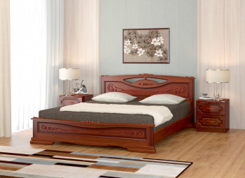 Кровать Карина-7 из массива сосны 1400*2000 Орех в Мамоново - mamonovo.mebel54.com | фото