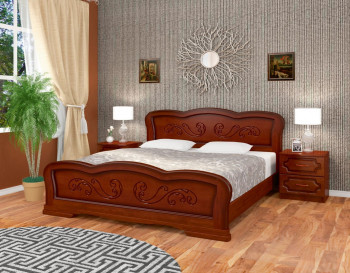 Кровать Карина-8 из массива сосны 1200*2000 Орех в Мамоново - mamonovo.mebel54.com | фото