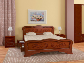 Кровать Карина-8 с ящиками из массива сосны 1600*2000 Орех в Мамоново - mamonovo.mebel54.com | фото