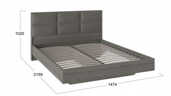Кровать «Либерти» с мягким изголовьем и подъемным механизмом Хадсон/Ткань Грей/1400 в Мамоново - mamonovo.mebel54.com | фото