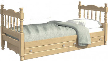 Кровать одинарная Аленка из массива сосны 800*1890 Сосна в Мамоново - mamonovo.mebel54.com | фото