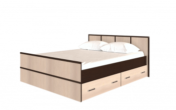 Кровать Сакура с настилом и ящиками 1,4 (Венге/Лоредо) в Мамоново - mamonovo.mebel54.com | фото
