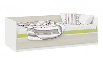 Кровать «Сканди» с 2 ящиками Дуб Гарден/Белый/Зеленый в Мамоново - mamonovo.mebel54.com | фото