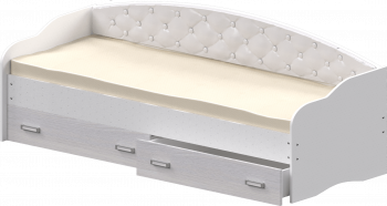 Кровать Софа-7 с мягкой спинкой (800х1900) Белый в Мамоново - mamonovo.mebel54.com | фото