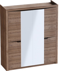 Шкаф четырехдверный Соренто с комплектом полок (3 шт)Дуб стирлинг/Кофе структурный матовый в Мамоново - mamonovo.mebel54.com | фото