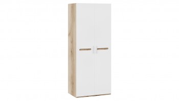 Шкаф для одежды с 2-мя дверями «Фьюжн» Дуб Делано/Белый глянец в Мамоново - mamonovo.mebel54.com | фото
