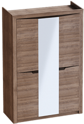 Шкаф трехдверный Соренто Дуб стирлинг/Кофе структурный матовый в Мамоново - mamonovo.mebel54.com | фото