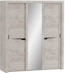 Шкаф трехдверный Соренто с раздвижными дверями Дуб бонифаций/Кофе структурный матовый в Мамоново - mamonovo.mebel54.com | фото
