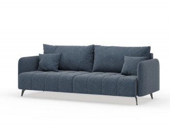 Валериан диван трёхместный прямой Синий, ткань RICO FLEX 101 в Мамоново - mamonovo.mebel54.com | фото