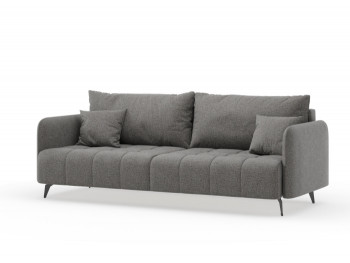 Валериан диван трёхместный прямой Стальной, ткань RICO FLEX 9292 в Мамоново - mamonovo.mebel54.com | фото
